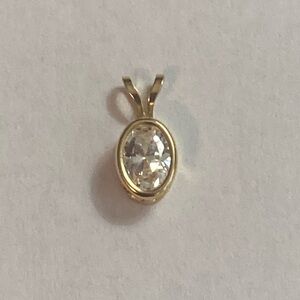 14k Yellow Gold CZ Pendant